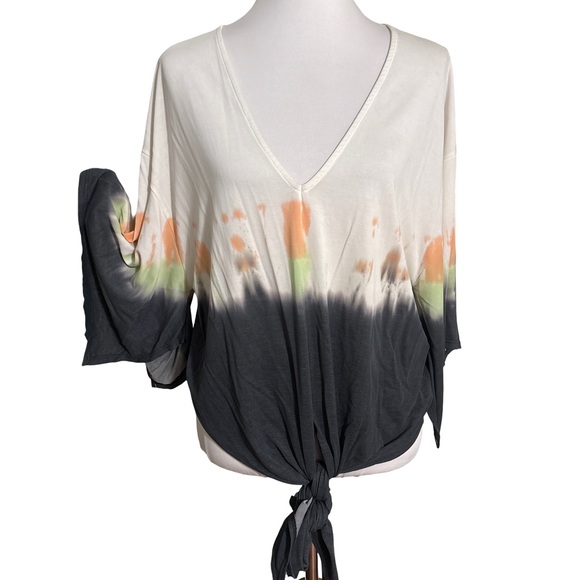 Chrysanthemum Tops - Chrysanthemum Women's Tie-Dye V-Neck Blouse